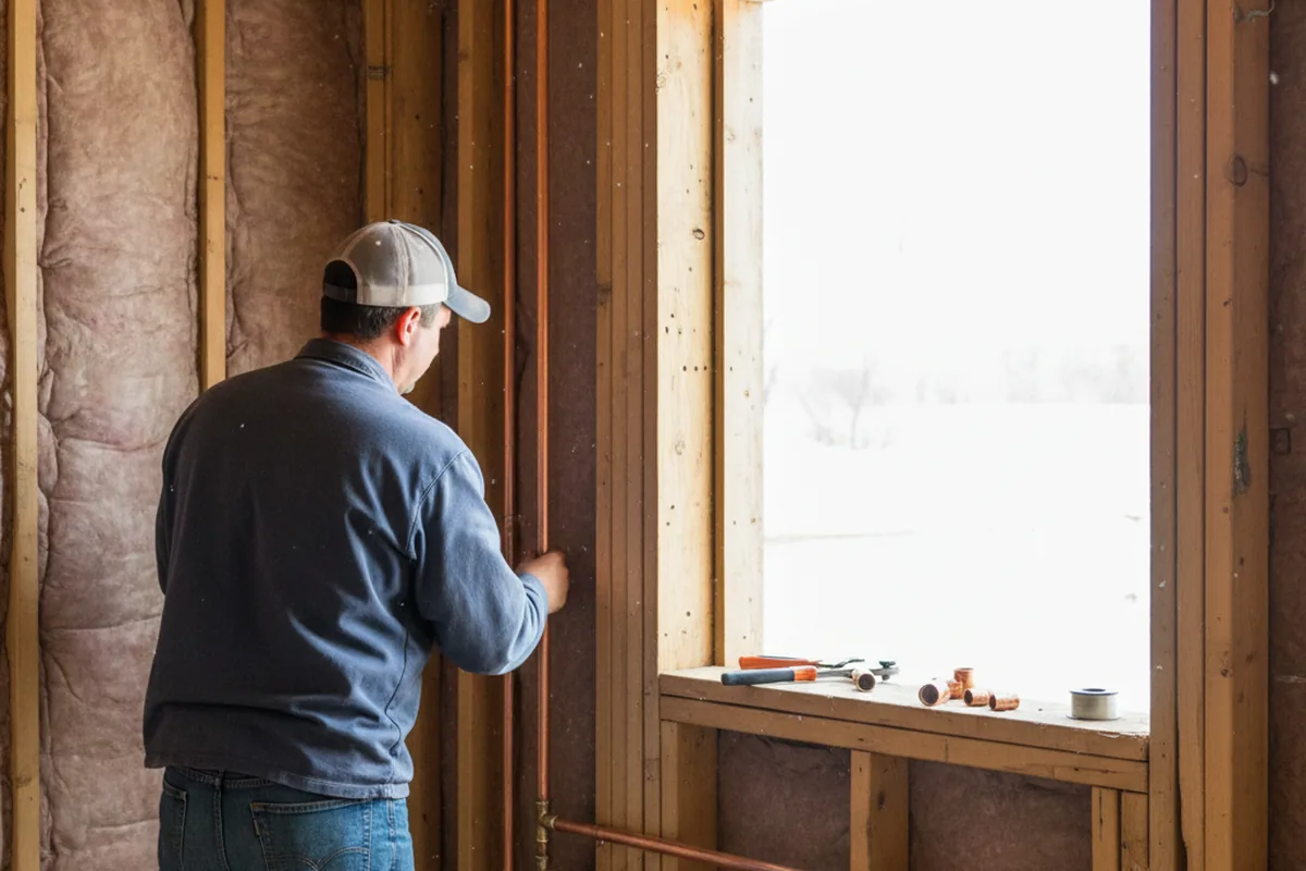 Licensed plumber running new copper supply lines in a Sylvan Beach home