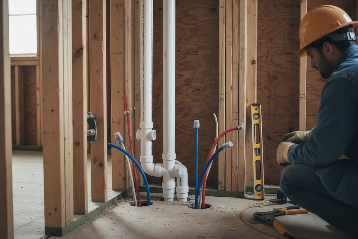 Drain and supply rough-in during Drain Cleaning in Sylvan Beach